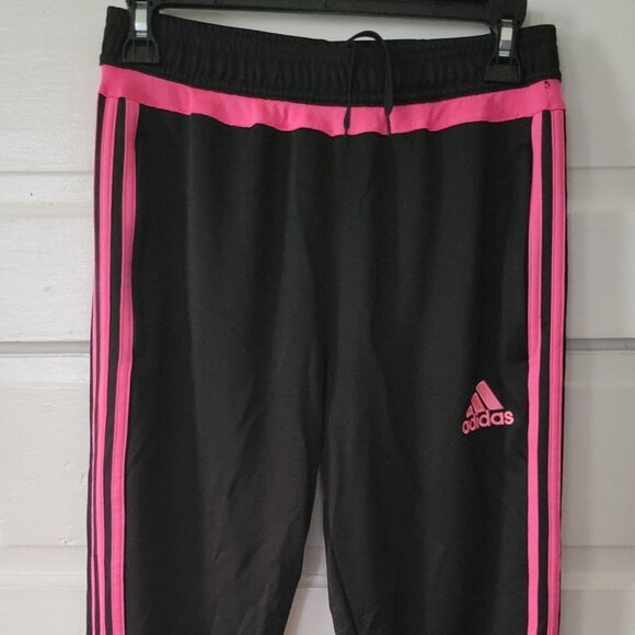 Adidas Youth Pink & Black Track Pants - Picture 1 of 4